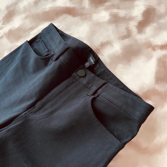 Theory Skinny Black Pants - High Rise, Stretchable - Picture 3 of 8